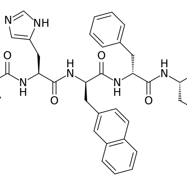 CJC-1295 with DAC structure formula: modified GHRH peptide (1-29) showing peptide bonds and DAC conjugation